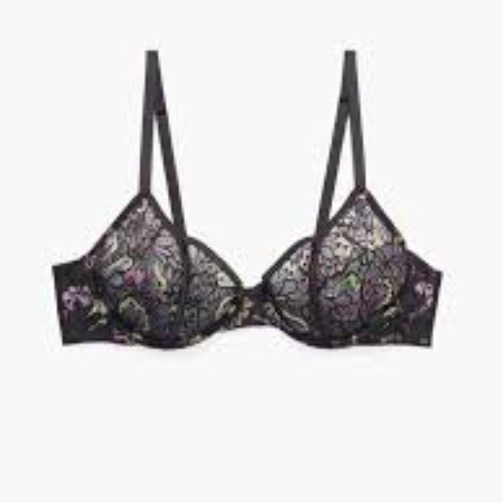 SAVAGE X FENTY BUTTERFLY WINGS UNLINED LACE TULIP CUP WOMEN BRA SIZE 32A NEW